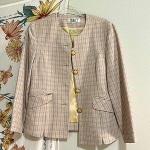 Vintage Pastel Checkered Blazer